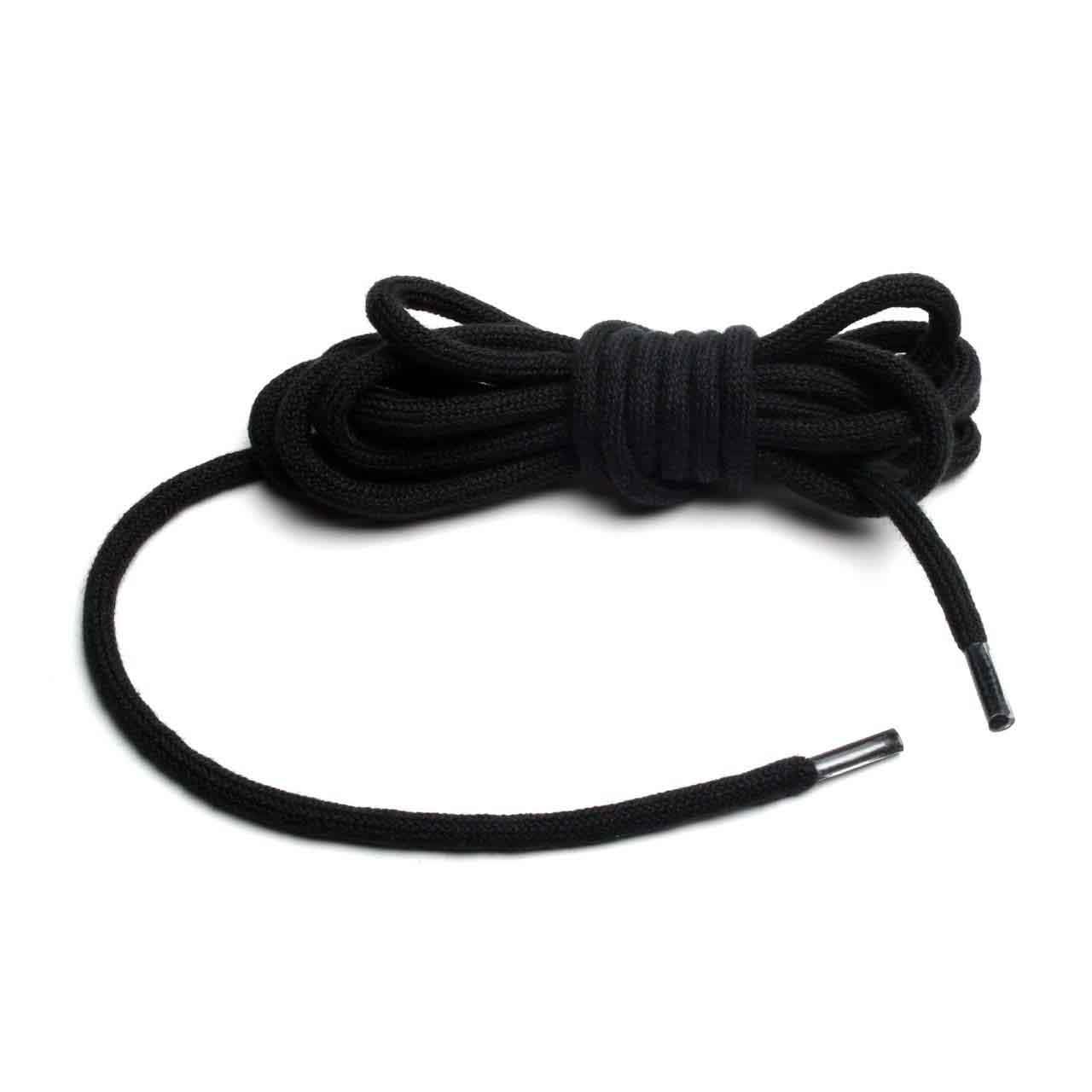 Laces, round, Black, 200 cm, pair.