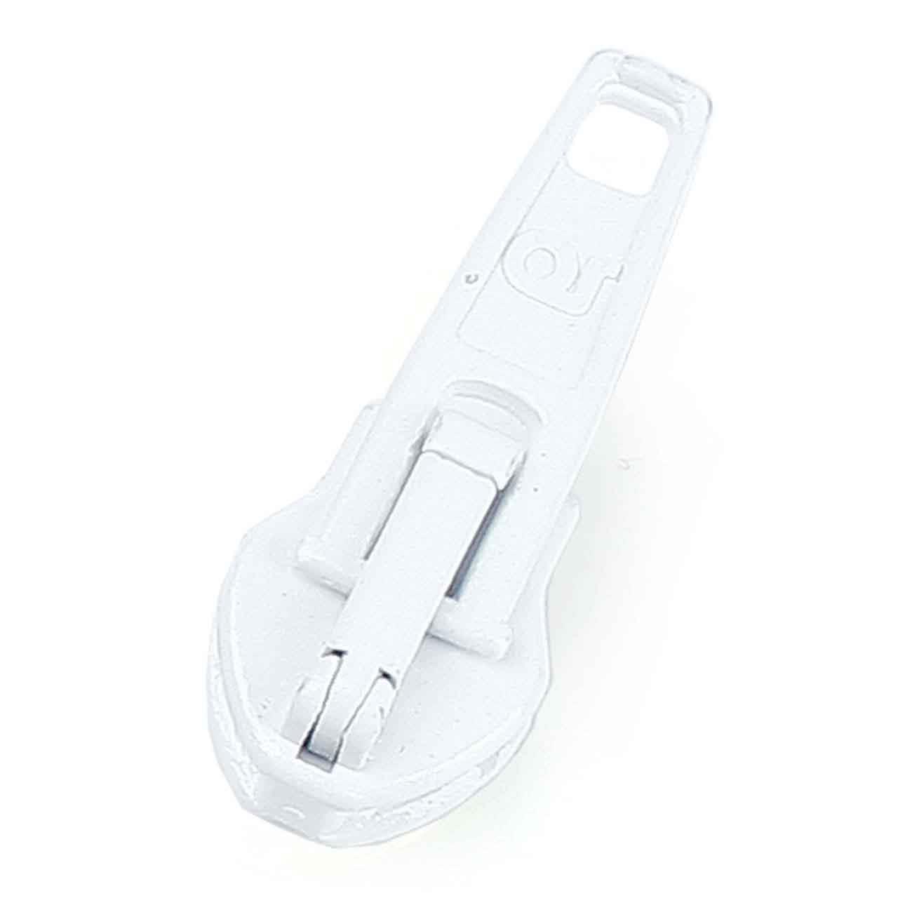 Automatic zip slider, white