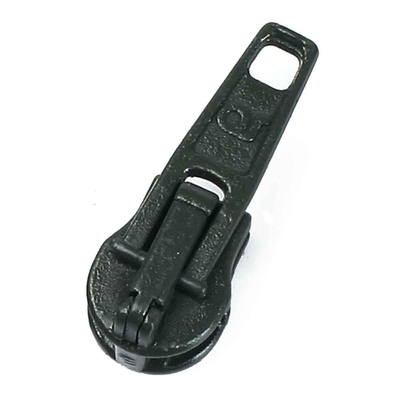 Automatic zipper slider, olive, olive